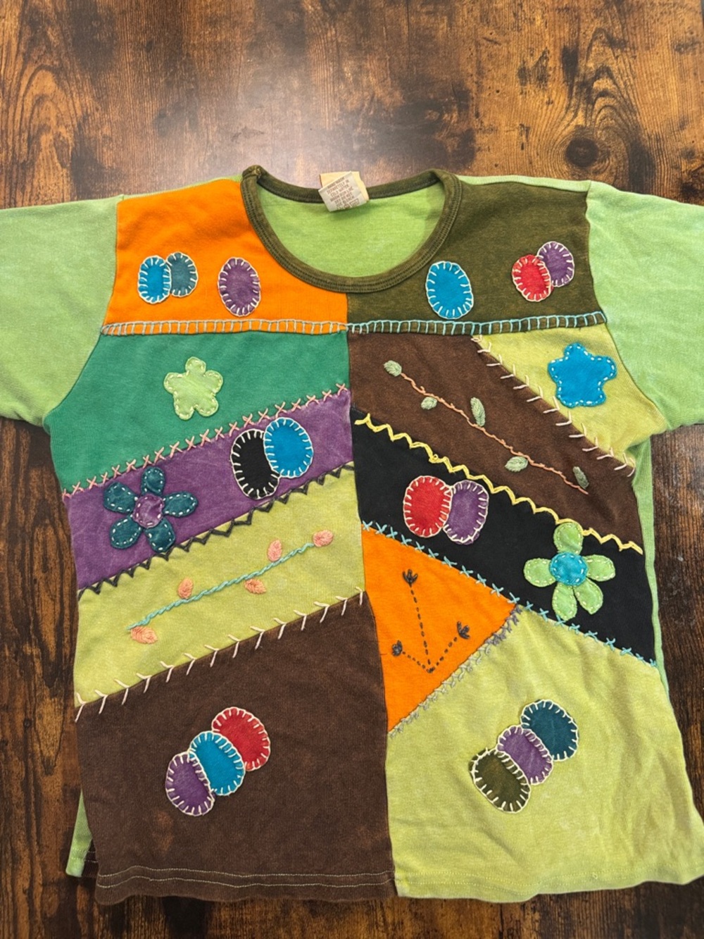 Patchwork Short Sleeve Tee - Multicolor